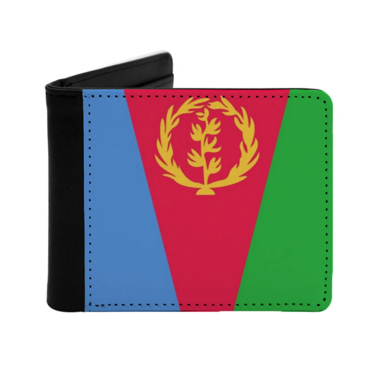 

Eritrea Flag Banner Personalized Men's Leather Wallet Credit Card Pouch Purse Eritrea Ethiopia Africa Personalized Print