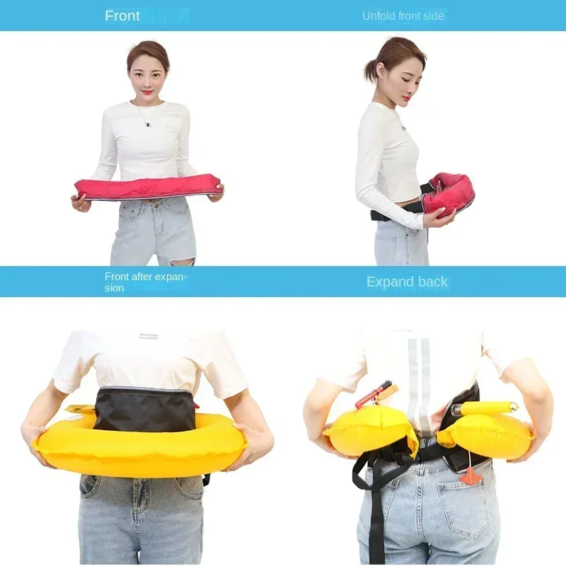 Automatic Inflatable Life Buoy, Fishing Waist Belt, Lifesaving Belt Type, Safety Life Jacket, Portable Swimming Buoyant, Adult