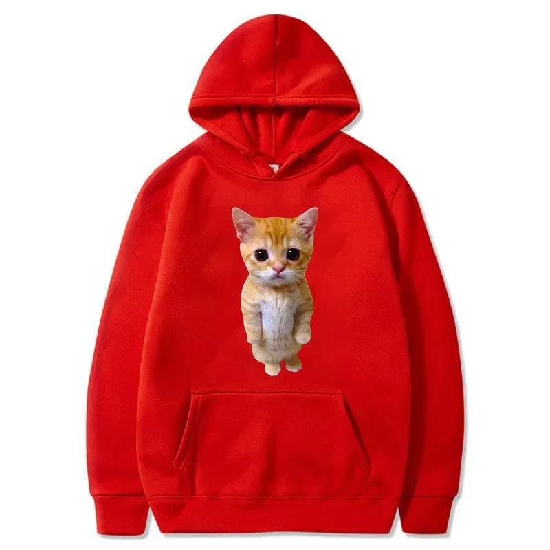 A fun cat-printed hoodie for both men and women in the 2025 trendy autumn and winter season, a casual and fashionable top