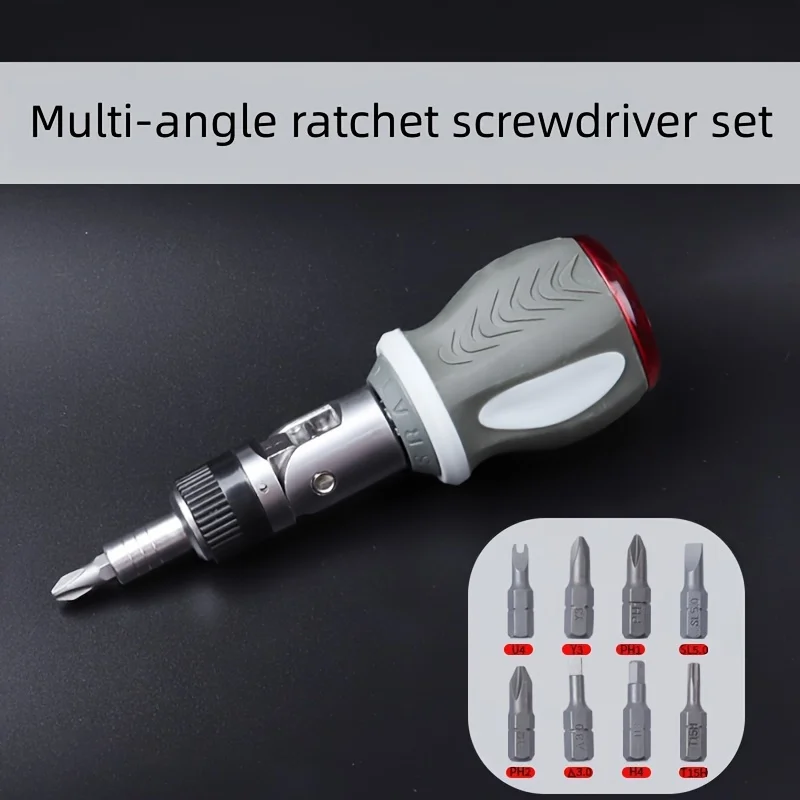 Set di cacciaviti a cricchetto rotanti multi-angolo da 180 gradi Cacciavite multifunzione regolabile, forma speciale per uso domestico
