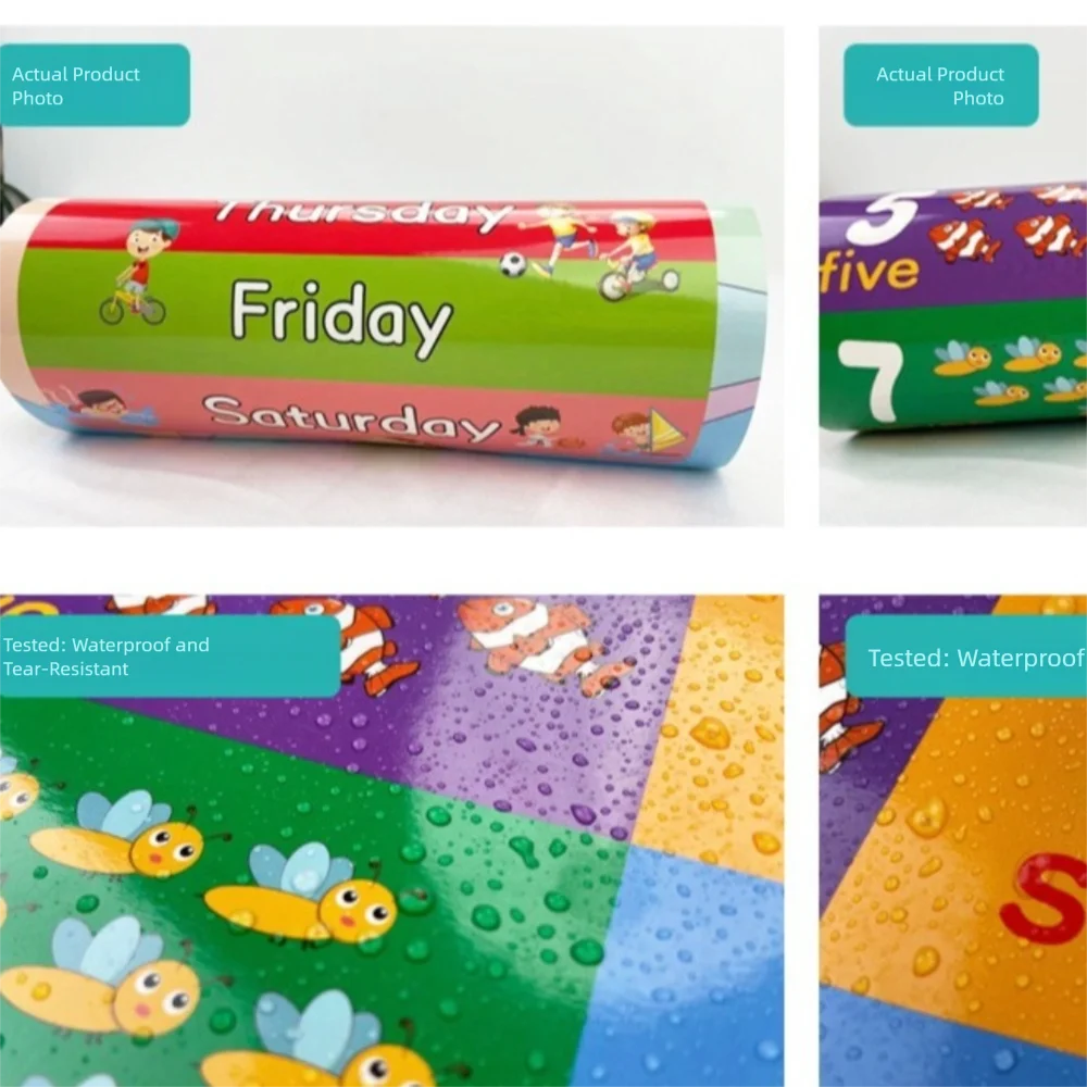 16Pcs 숫자 포스터 알파벳 포스터 벽 차트 색상 포스터 대화 형 알파벳 학습 포켓 차트 다채로운 그림