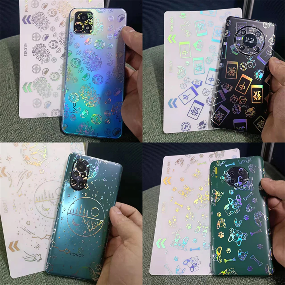 VORMIR 50pcs Transparent Laser Phone Back Skin Sticker Rear Micas Print Decorative Film DIY For Screen Protector Cutting Machine