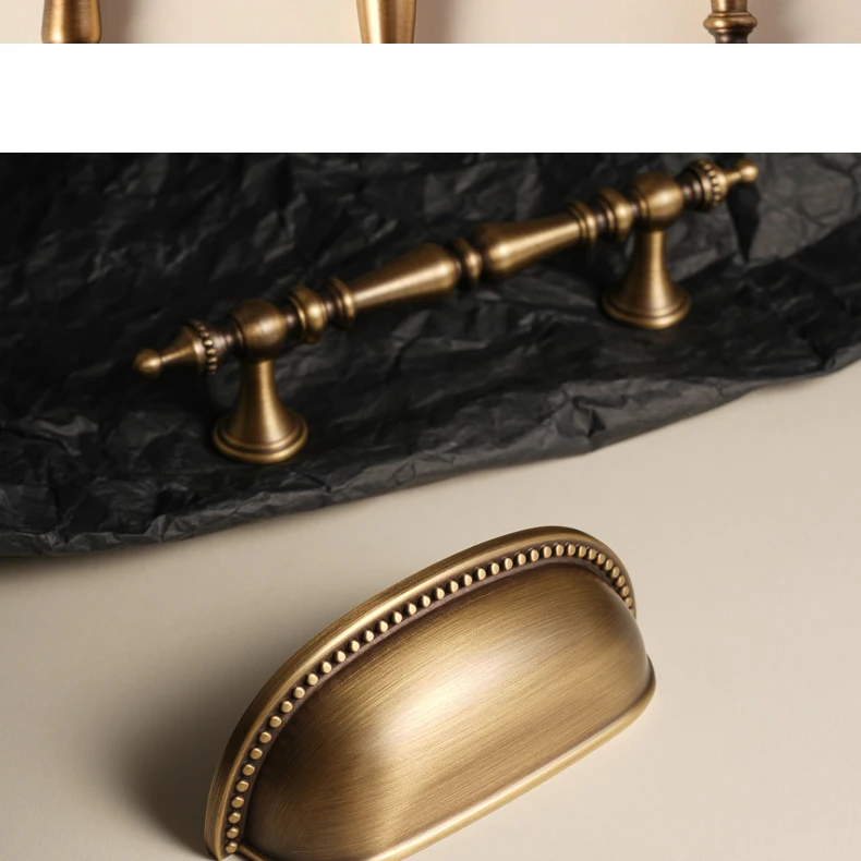 Antique brass crown cabinet handle product image 5
