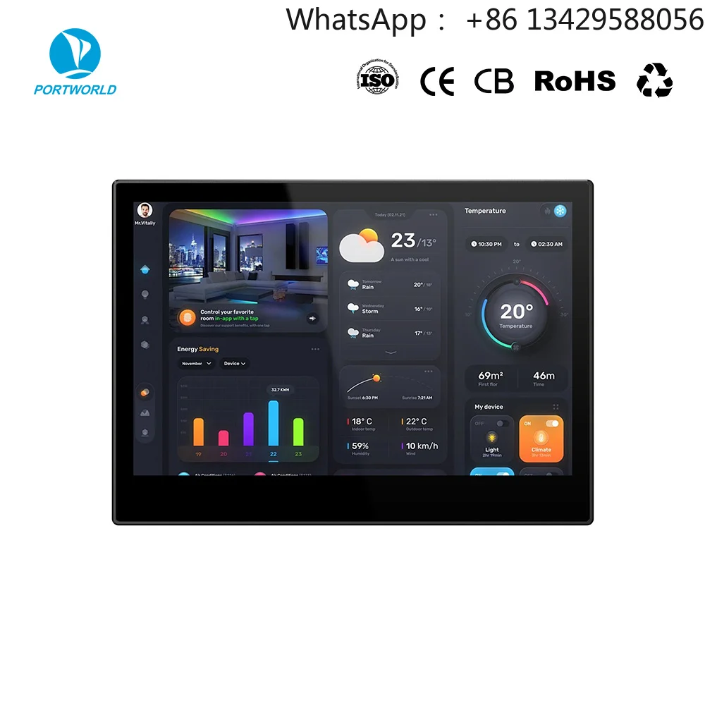 2026 YC-SM10P 10.1 Inch Android 14 Octa Core Wifi RJ45 Ethernet PoE Wall Mounted Smart Home Control Tablet  for UK Market