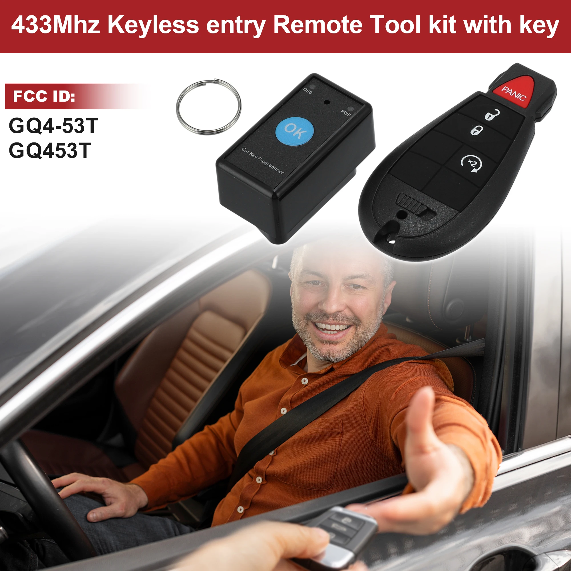 

X Autohaux GQ4-53T GQ453T Keyless Entry Remote Key Fob DIY Tool for Ram 1500 3500 2013-2017