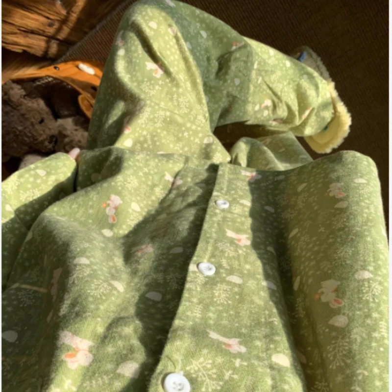 Women's Spring  New Cute Loungewear Suit Can Be Worn Outside Korean Version Contrasting Color Kitten Printing Polished Pajamas