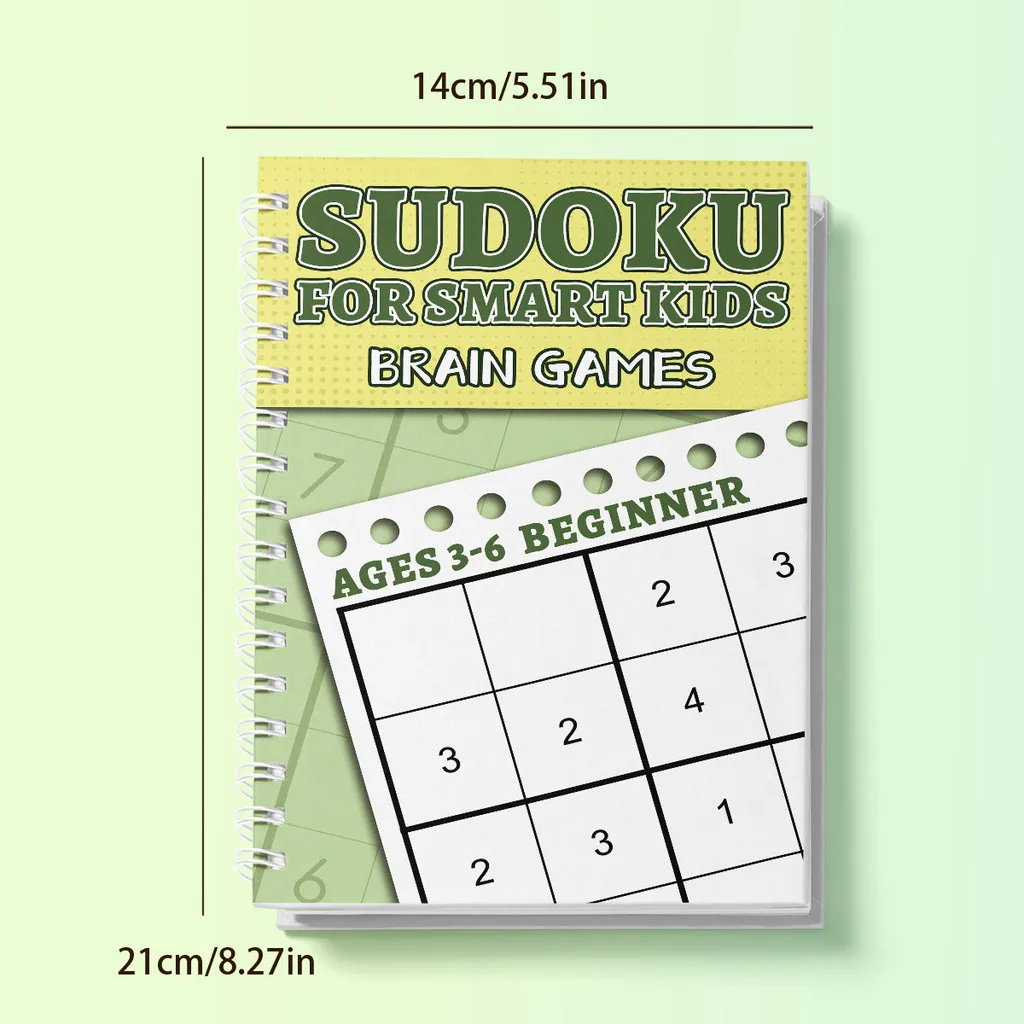 Kids Sudoku Puzzle Book Set, Brain Games for Smart Kids Ages 3-12+, Logic Training and Number Puzzle Activity Books