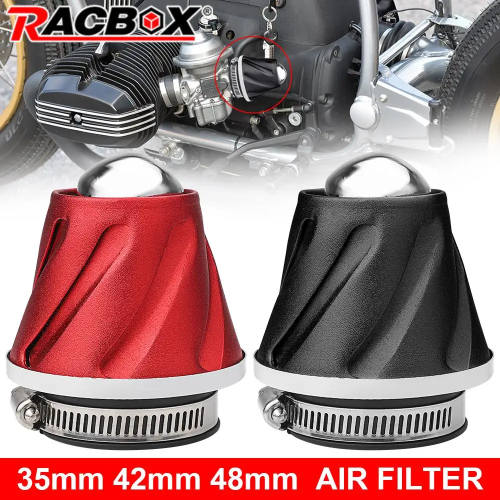 35mm 42mm 48mm Motorcycle Air Filter Aluminium Black Red Cleaner For Scooter Dirt Pit Bike Motorcycle Yamaha Car Accessories