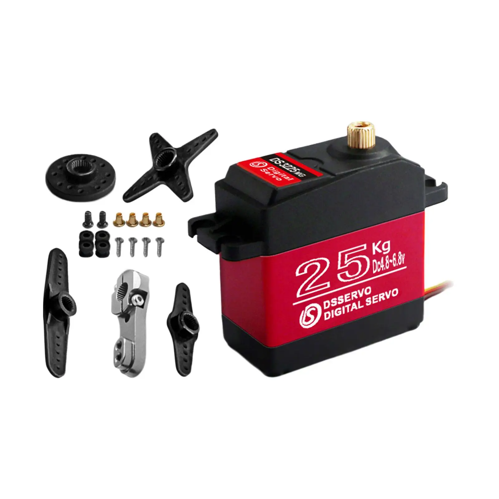 25kg RCデジタルサーボ ブラシレスメタルギアサーボモーター 車両 クローラー RCロボット 1/8 1/10 1/12 RCカー交換部品用