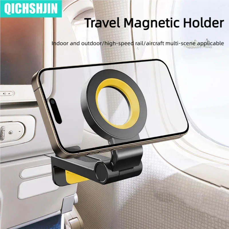 

For Magsafe Magnetic Train Airplane Phone Holder Stand Travel Essential Flexible Rotation Universal Phone Bracket For IPhone 15