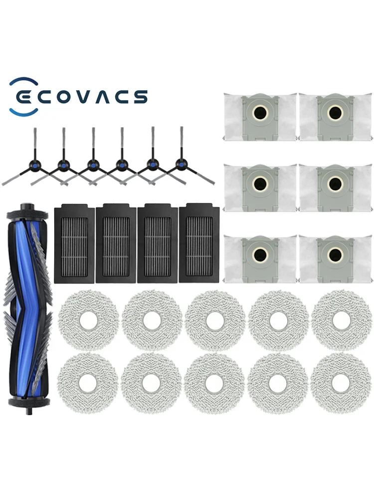 ECOVACS T50 PRO OMNI / T50 OMNI Roboter-Staubsauger Ersatzteile Hauptseitenbürsten Mopptücher HEPA-Filter Staubbeutel Zubehör