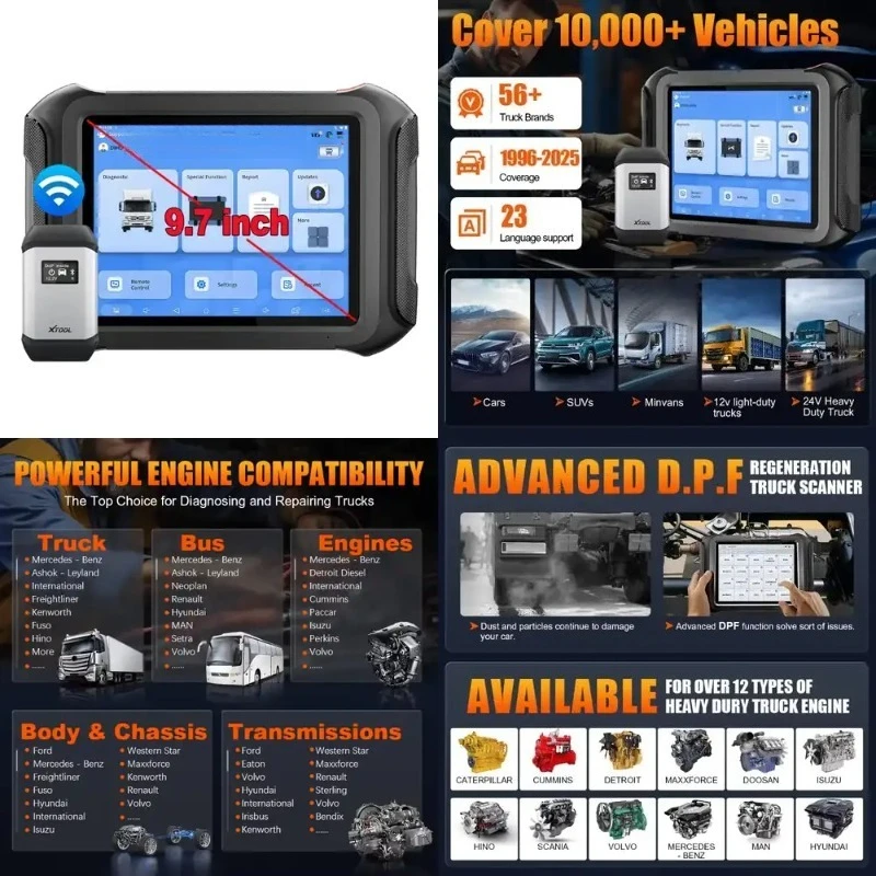 

D9HD All System Scan Tool with ECU Coding & 45+ Resets for 12V/24V Vehicles