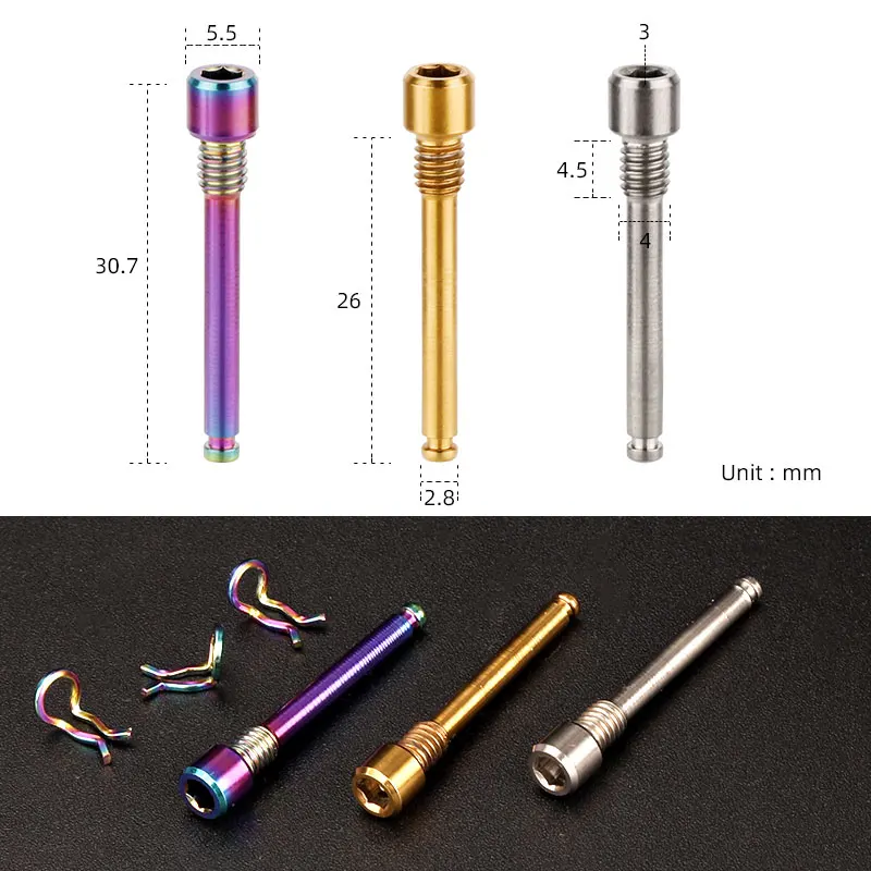 2PCS Bicycle Hydraulic Disc Brake Titanium Bolts CNC M4 Caliper Screws Retainer Pins Cycling Accessories