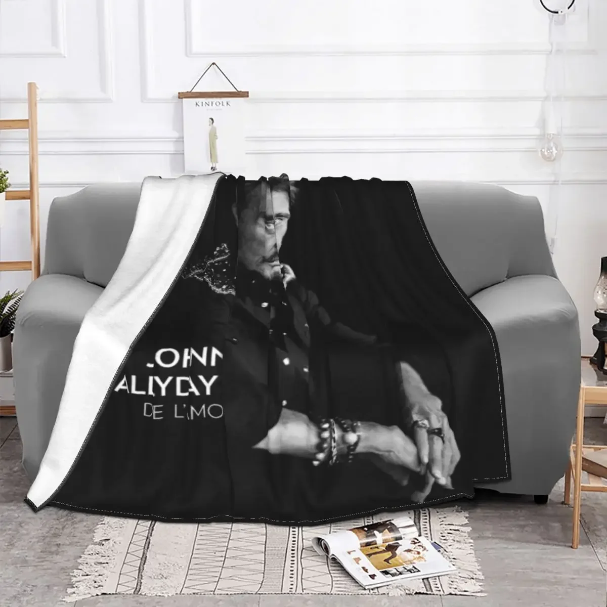 

Johnny Hallyday Baby Blankets Flannel Spring Autumn French Elvis Super Multi-function Soft Throw for Bedding Couch Rug Piece