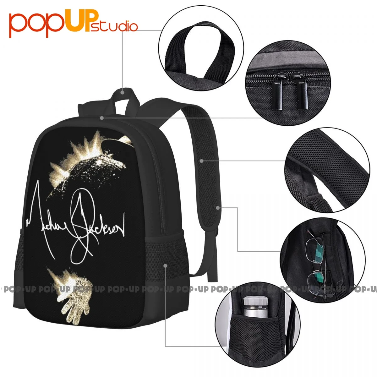 Michael Jackson Concert Tour Signature Backpack Large Capacity Travel Softback Sports Style Outdoor Running