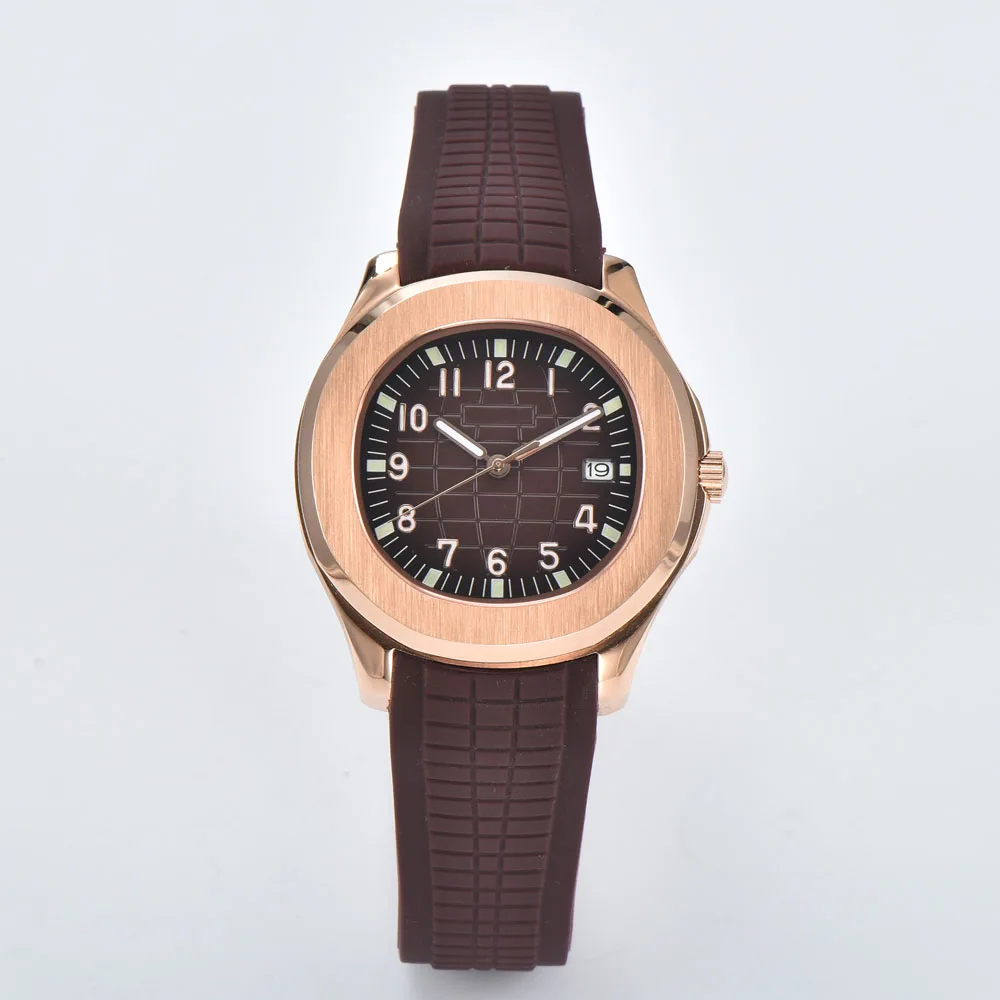 사파이어 크리스탈 케이스가 있는 남성용 44mm 럭셔리 NH35 스포츠 시계 일본 정품 NH35 자동 기계식 무브먼트 로고 맞춤 제작 가능