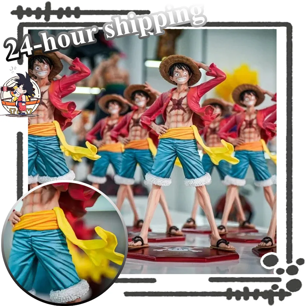 

In Stock 24cm One Piece Anime Figure Luffy Figure Confident Smiley Three Form Face Changing GK Model Desk Decoration Xmas Gift