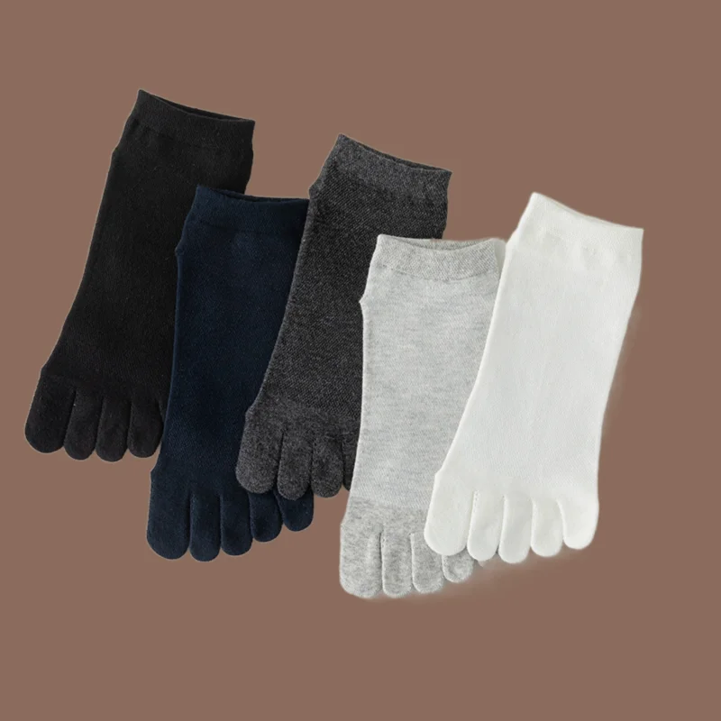 1/3/5 Pairs Men's Cotton Socks Five-finger Socks Solid Color Split Toe Summer Thin Toe Socks Mesh Anti-athlete's Foot Socks