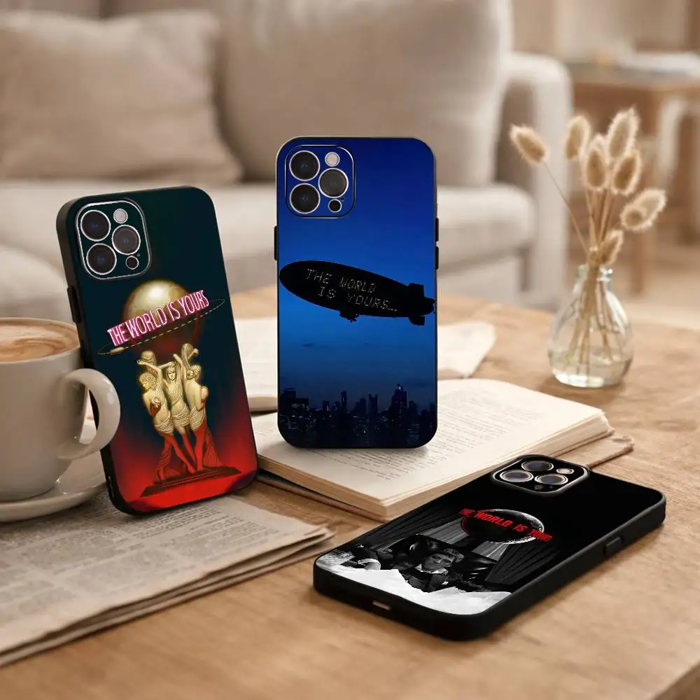 

T-The World Is Yours S-Scarfaces Phone Case For iPhone17,16,15,14,13,12,Plus,Pro Max, 5G Others Soft Black Cover