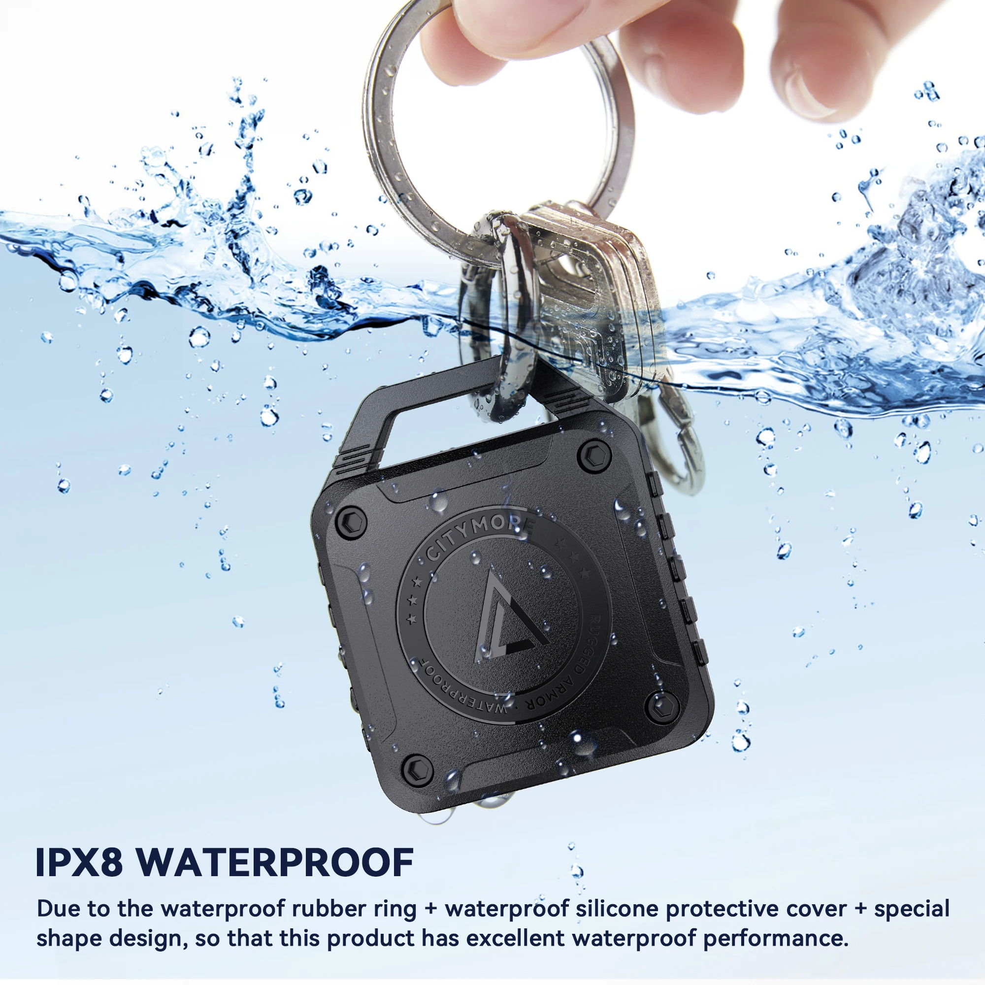 4Pack AirTag Keychain Holder IPX8 Waterproof Airtags Case Ultra-Compact For Apple AirTag Case Keyring for Bags,Keys,Luggage