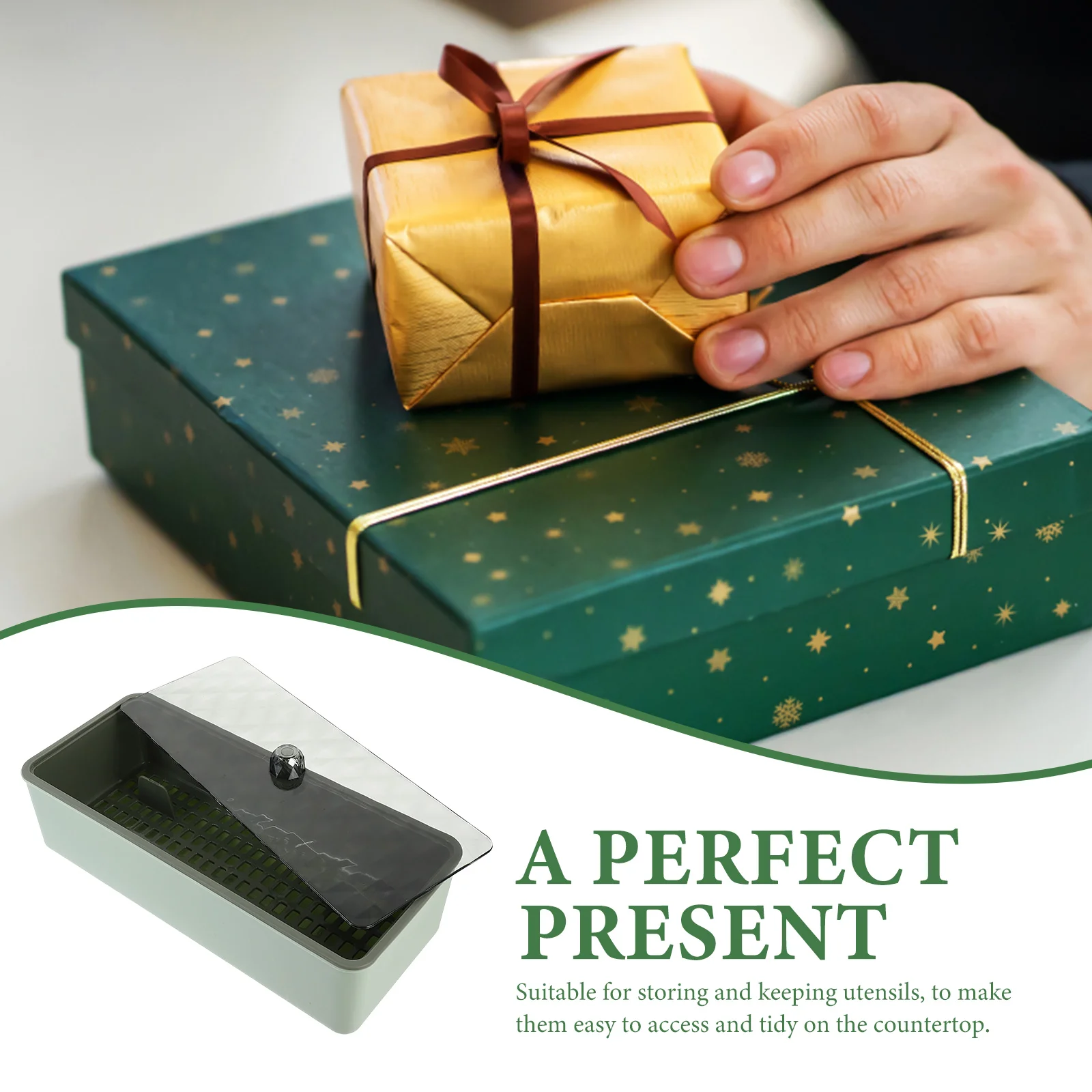 

Cutlery Box Reusable Material Practical Long Term Use Simple Clean Draining Knife Fork Storage Tray Countertop ganizer