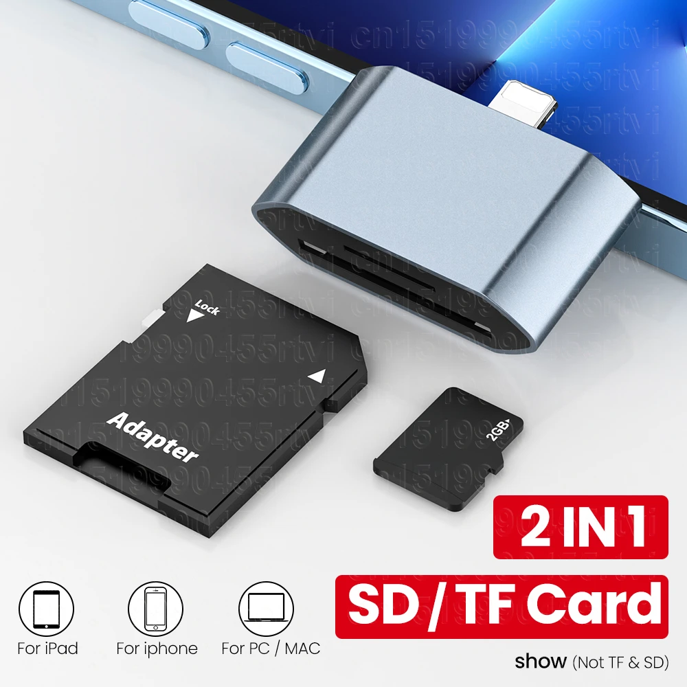 2In1 SD TF Memory Card Adapter for iPhone 15 14 13 12 Type C Card Reader Data Converter For Huawei Samsung Xiaomi Camera