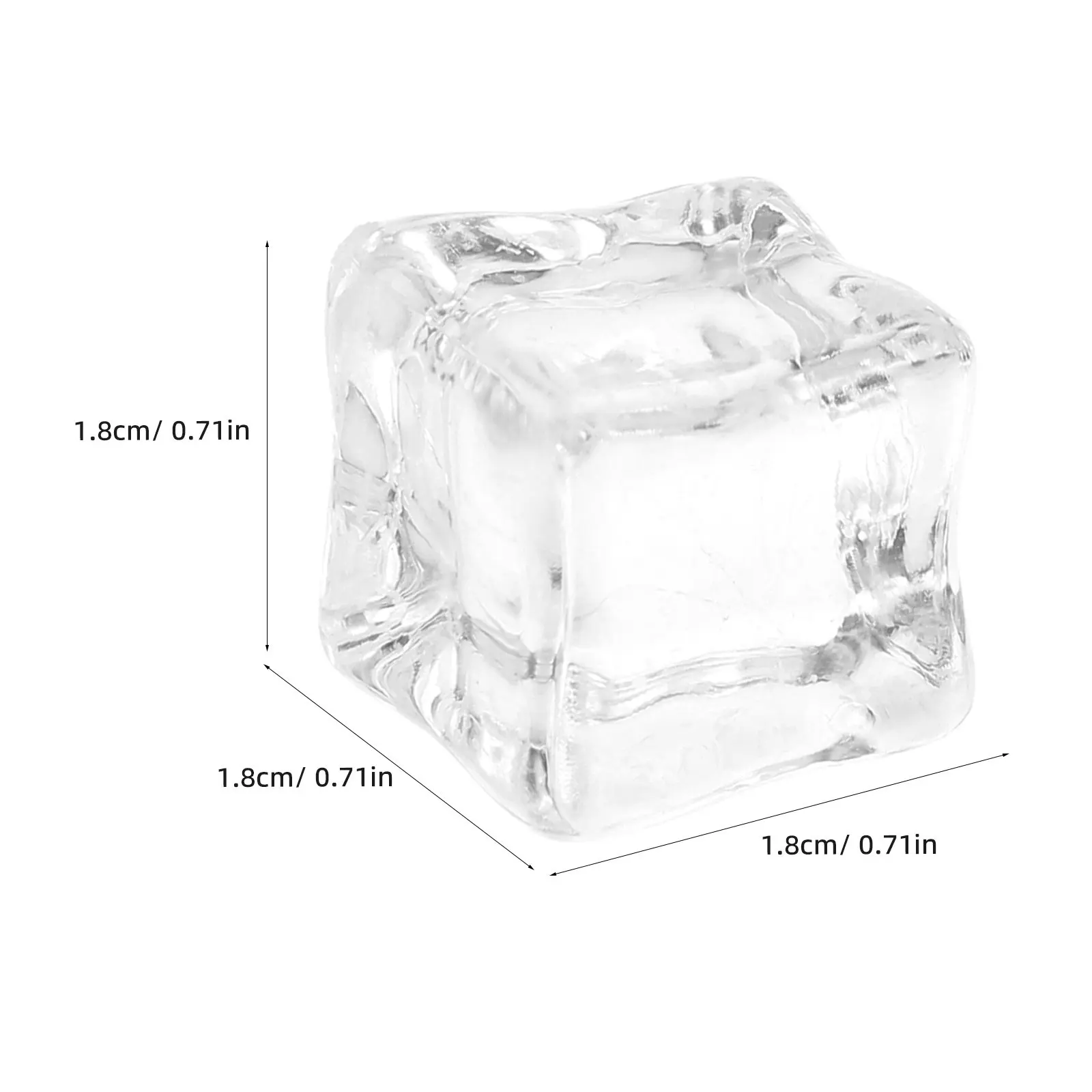 130Pcs Artificial Ice Cubes 18Mm Clear Acrylic Square Crystal Reusable Fake Ice Table Scatter Vase Fillers Christmas Decorations