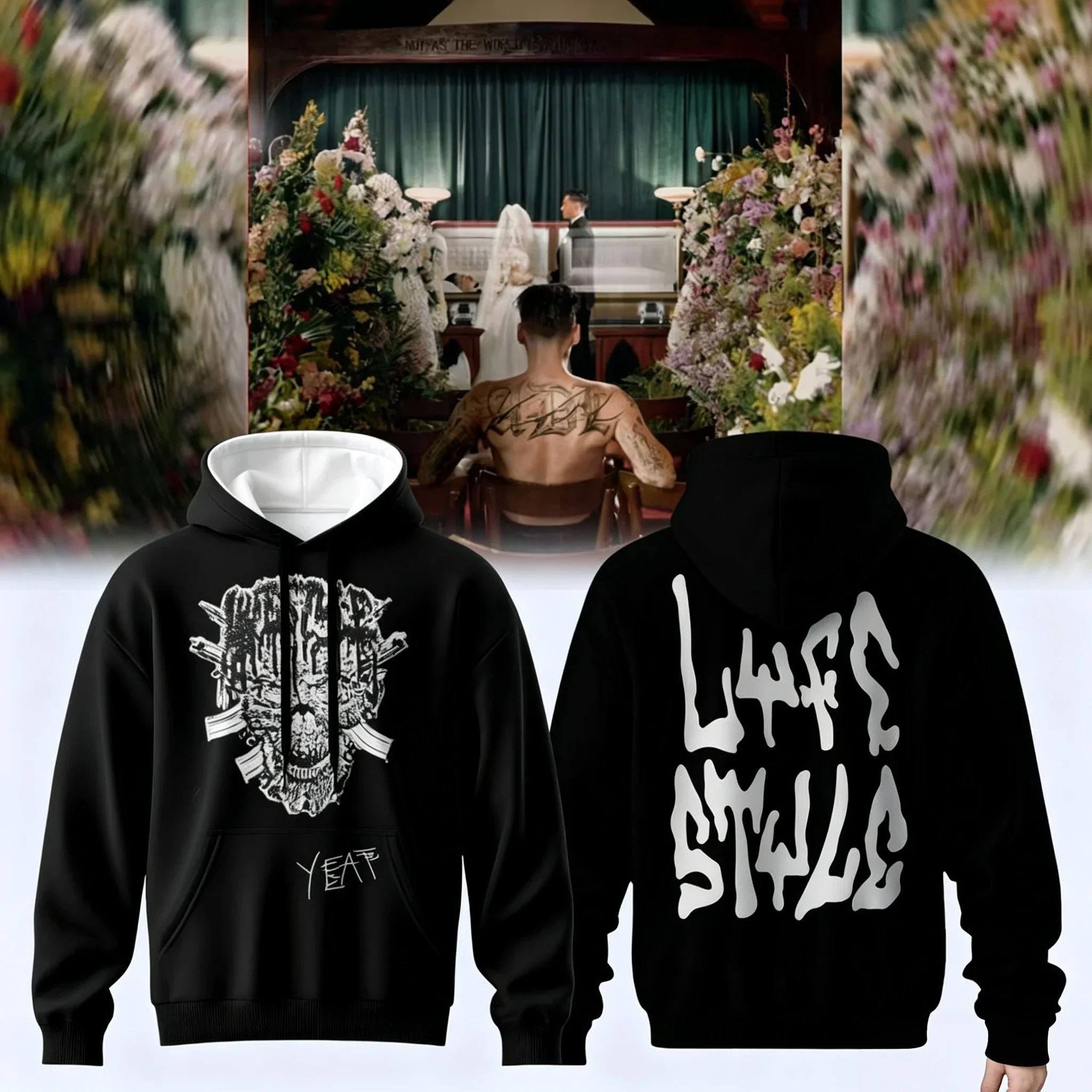 2026 New YeatLifestyle Album Hoodie Tour Hip Hop Street 3D Printed Sports Casual Men's T-shirt Jersey
