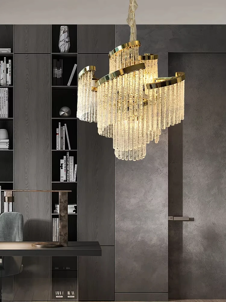 

Mordern New Design Handmade Icicle Glass Chandelier Luxury Home Deco Indoor Hanging Lamps for Ceiling Living Room Lamp Lustre