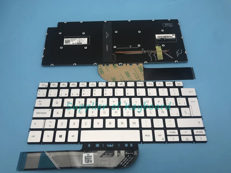 NEW English/Spanish/Brazilian Keyboard For Dell Inspiron 13-5390 5391 7391 14-7490 7491 5490 5491 5498 5493 Black/Silver Backlit 3