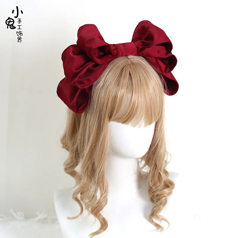 

Satin Lolita Big Bow KC Japanese Doll Lolita Headband Lo Headgear Headbands for Women
