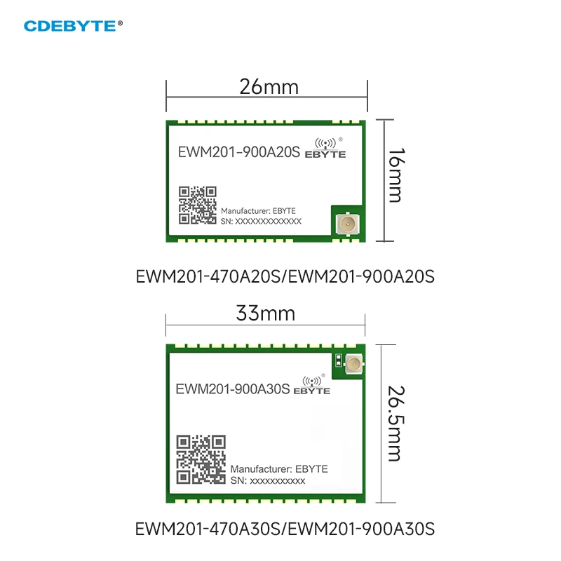 Módulo de transmissão de voz 900/470MHz CDEBYTE EWM201-400 EWM201-900 Série Intercomunicador de voz sem fio Full-duplex Half-duplex