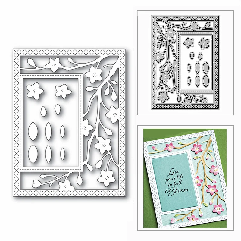 Blumenrahmen Dekoration Metall Stanzformen Schablone Scrapbooking Album Papier Karte Vorlage Form Prägung Handwerk