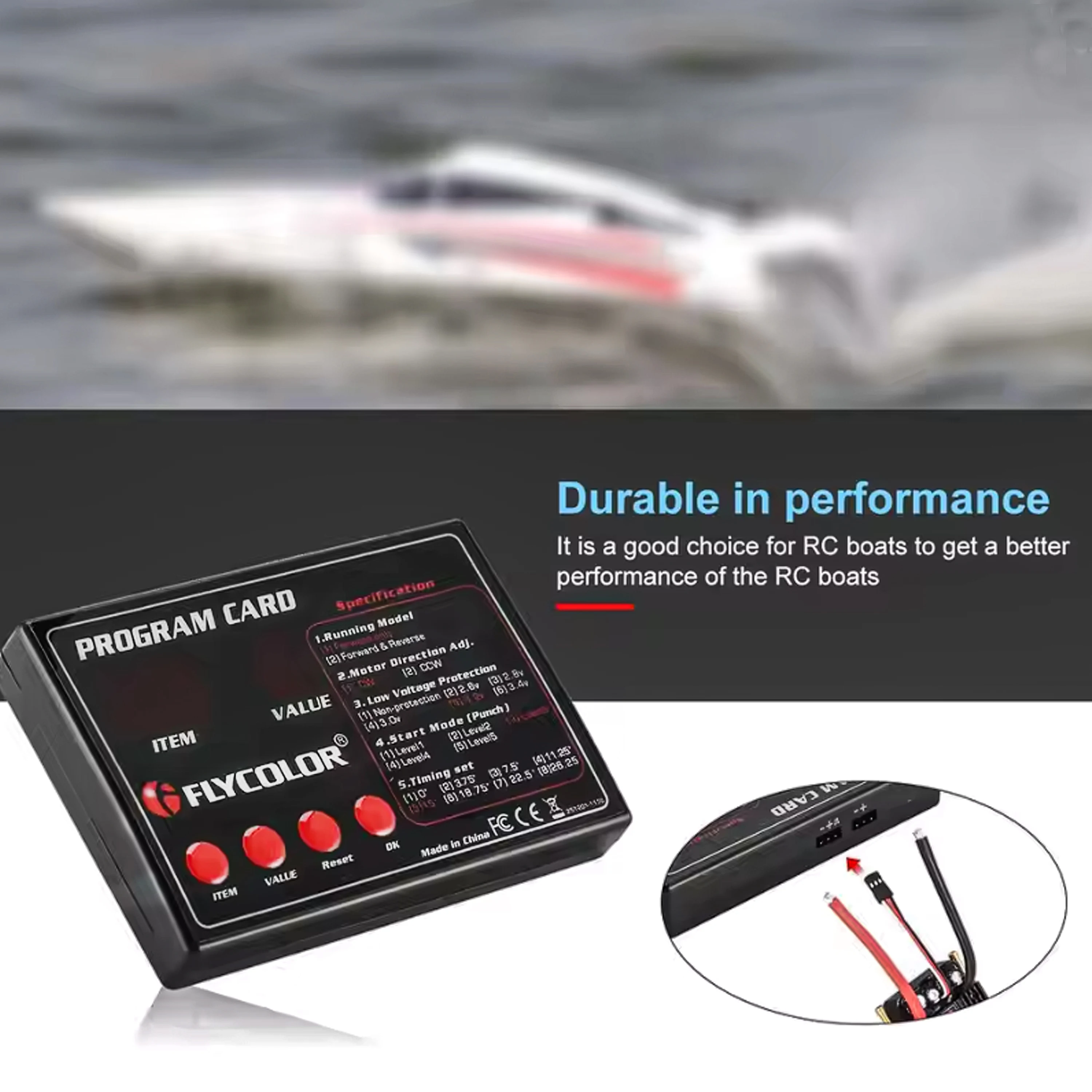 Tarjeta de programación Flycolor Original para modelo de barco RC ESC 50A a 150A ESC controlador electrónico de velocidad Control remoto