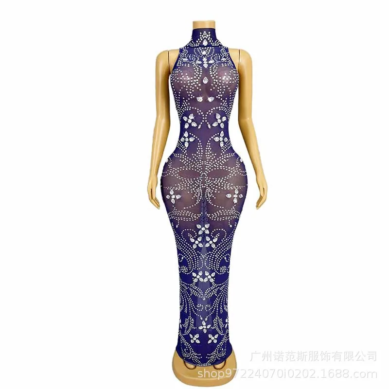 Sexy Perspective Vest Waist Evening Dress Dance Performance Singer Singing Clothes Miss Universe Pageant Clothes Evening Dresses