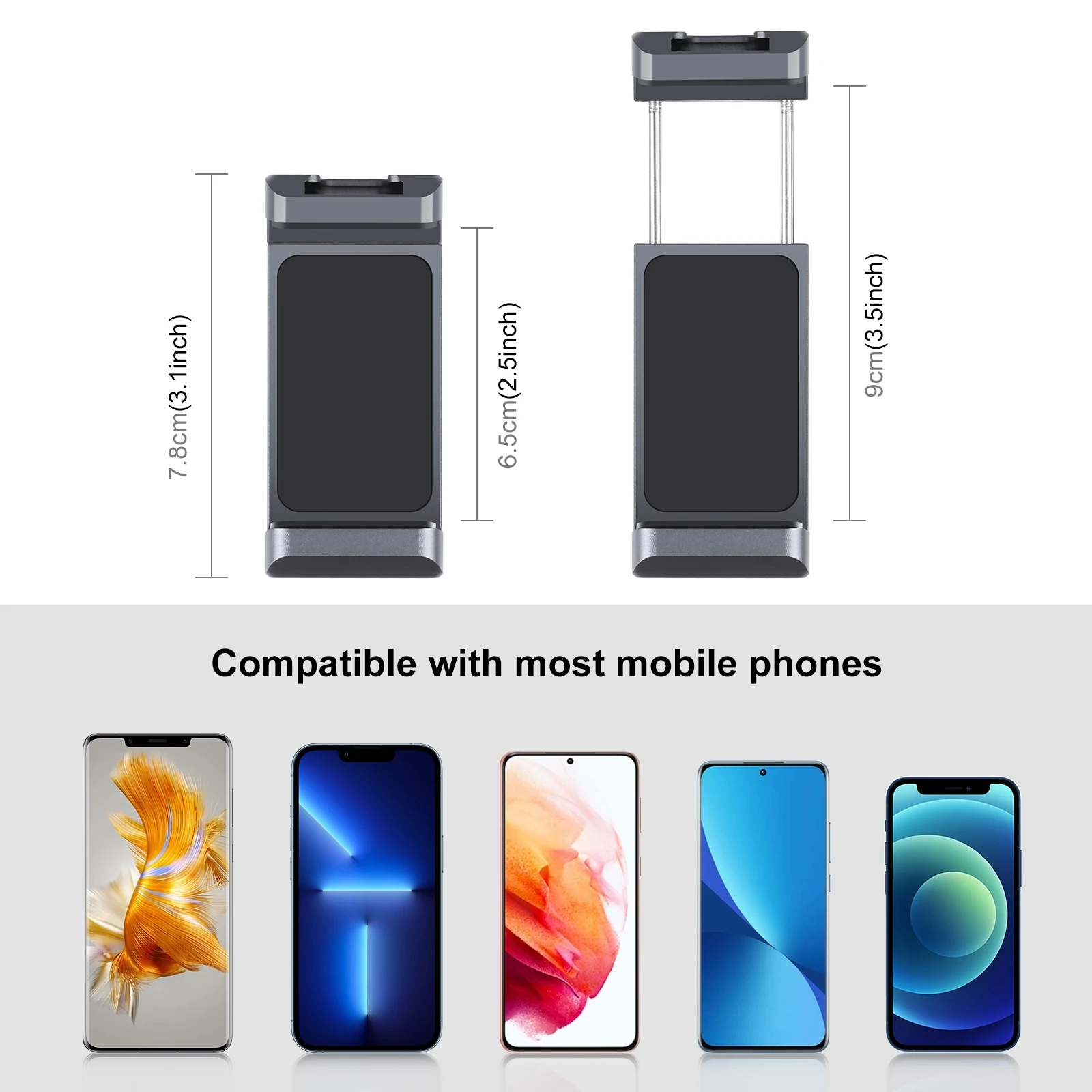 PULUZ-سبائك الألومنيوم حامل المشبك الهاتف ، قوس الأحذية الباردة