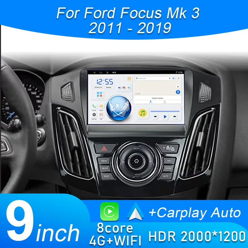 Android 15 Car Radio For Ford Focus Mk 3 2011 2012 - 2019 Multimedia Video Player Android Autoradio Carplay Auto Stereo GPS DVD