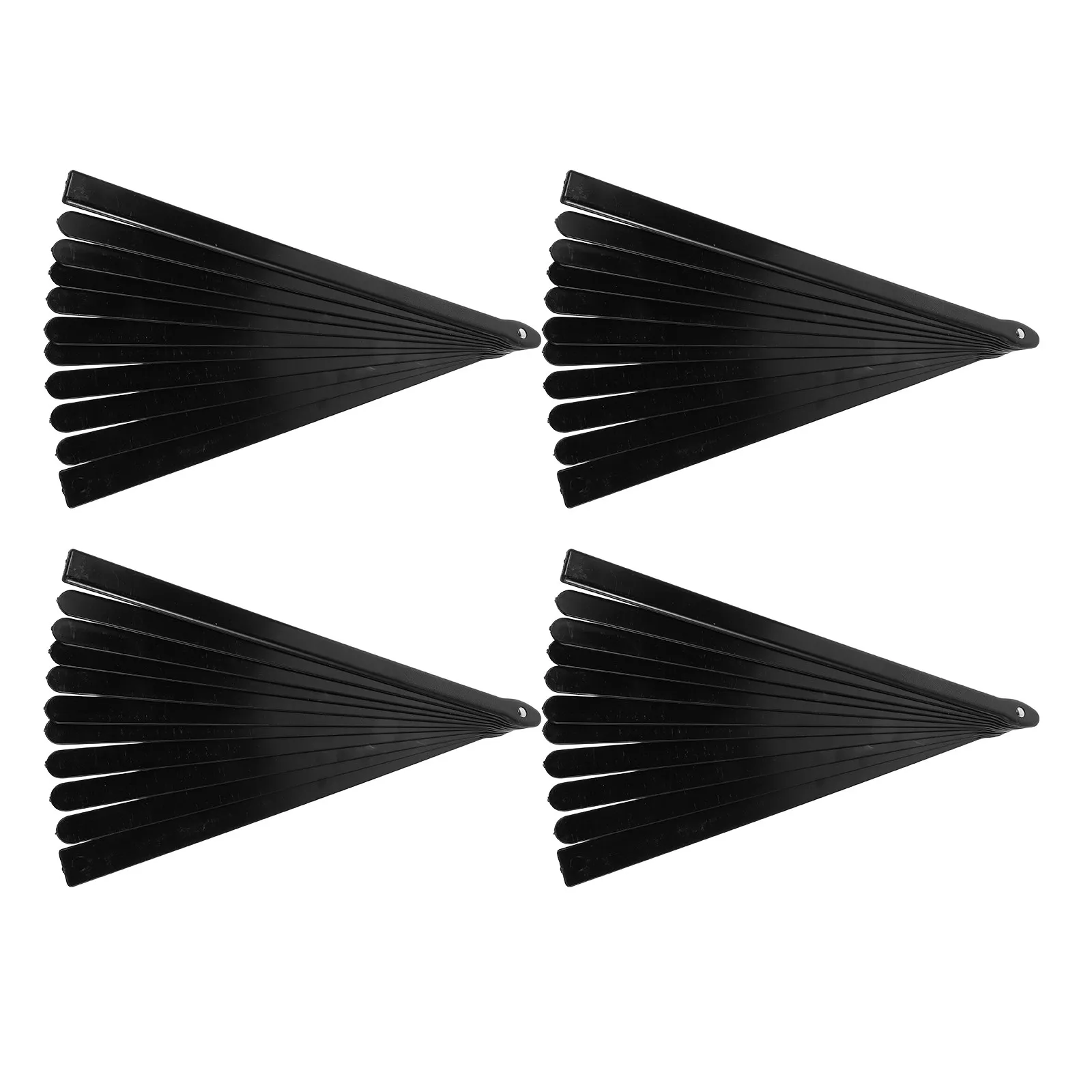 4Pcs Blank Folding Fan Frame Plastic Hand Fan Ribs Black DIY Craft Parts for Wedding Martial Arts Dance Cosplay Accessories