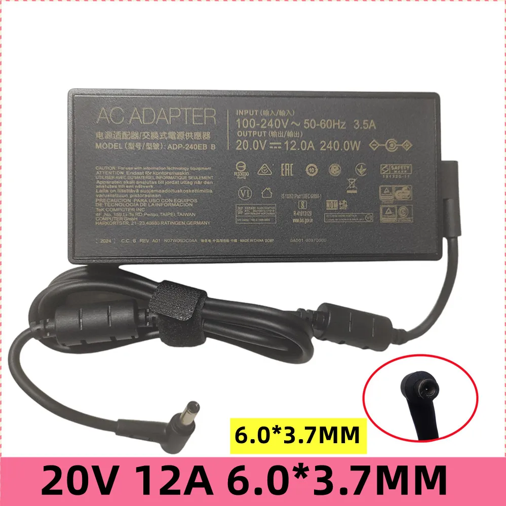 20V 12A 240W 6.0*3.7MM Charger ADP-240EB B Laptop adapter For ROG Strix Scar 15 GX550LXS RTX2080 G533QS G533QS-XS98Q Power