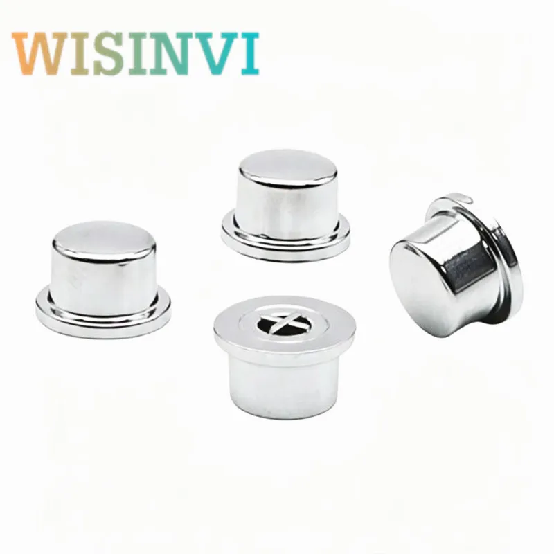 50pcs 9.5X6mm plating Silver Tactile Switch Button Cap Flat Cross Hole Quasi-Solid Power Switch Cap Amplifier Button Key Cap
