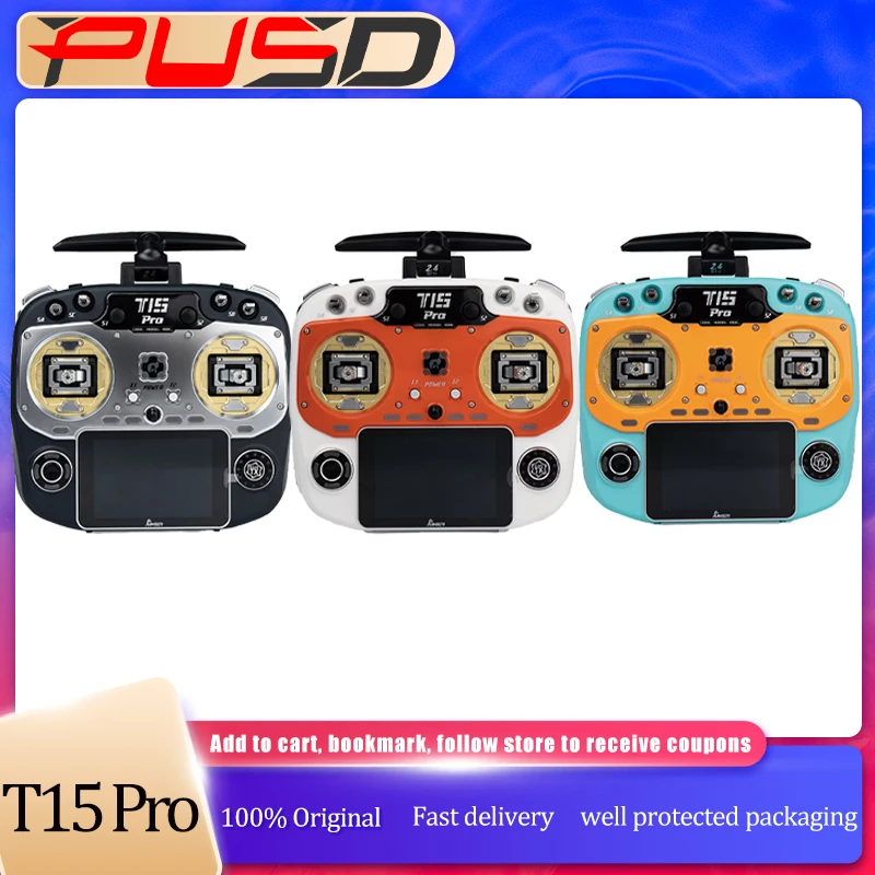 Télécommande T15 Pro 2.4Ghz avec capteur de cardan HALL, contrôleur radio EDGETX/ELRS pour drone FPV longue portée, émetteur RC