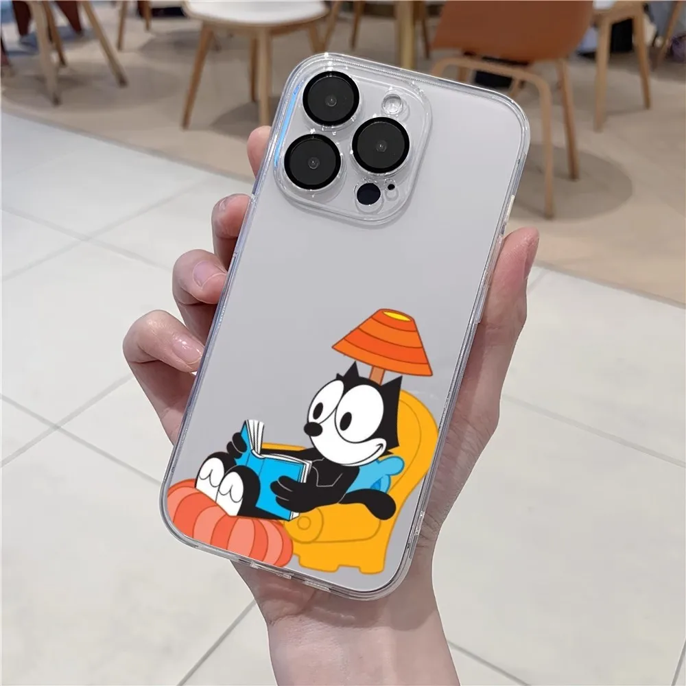 Cartoon F-Felix the Cat custodia per telefono per iPhone 15 13 14 12 11 Pro MAX XR X SE XS iPhone13 14 Mini