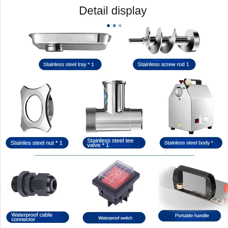 สําหรับ 12 22 Commercial Multifunctional เครื่องบดเนื้อไฟฟ้าสแตนเลส High-power ที่มีประสิทธิภาพเนื้อสับบรรจุไส้กรอก