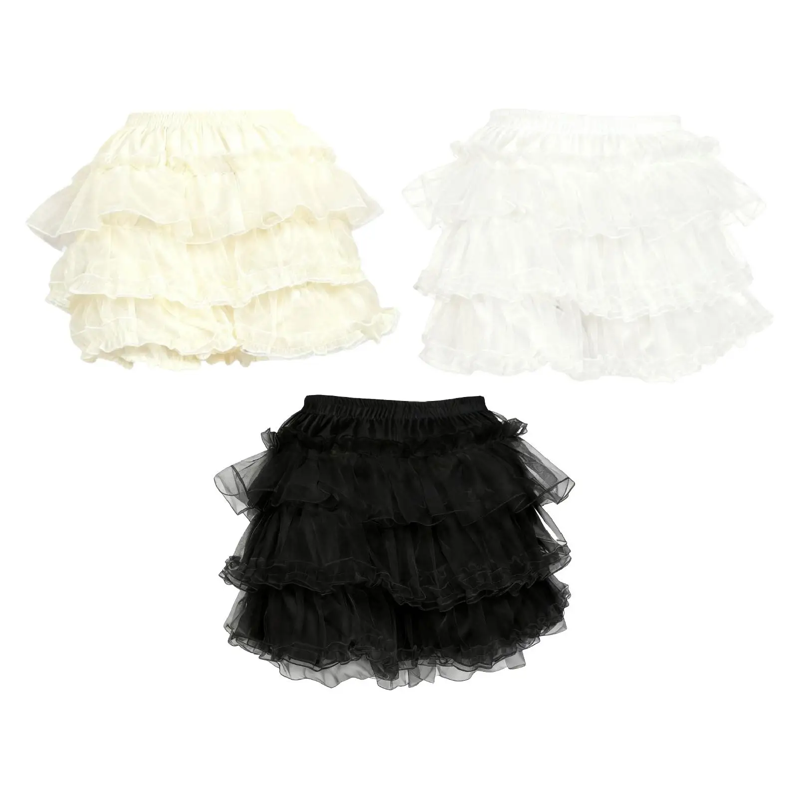 

Многослойная юбка-подъюбник с оборками для повседневной летней носки, длина 35 см