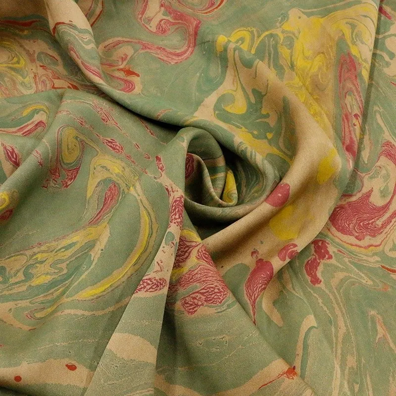 Silk double-sided flowered satin yunsha fabric a niche designer 38mm thick