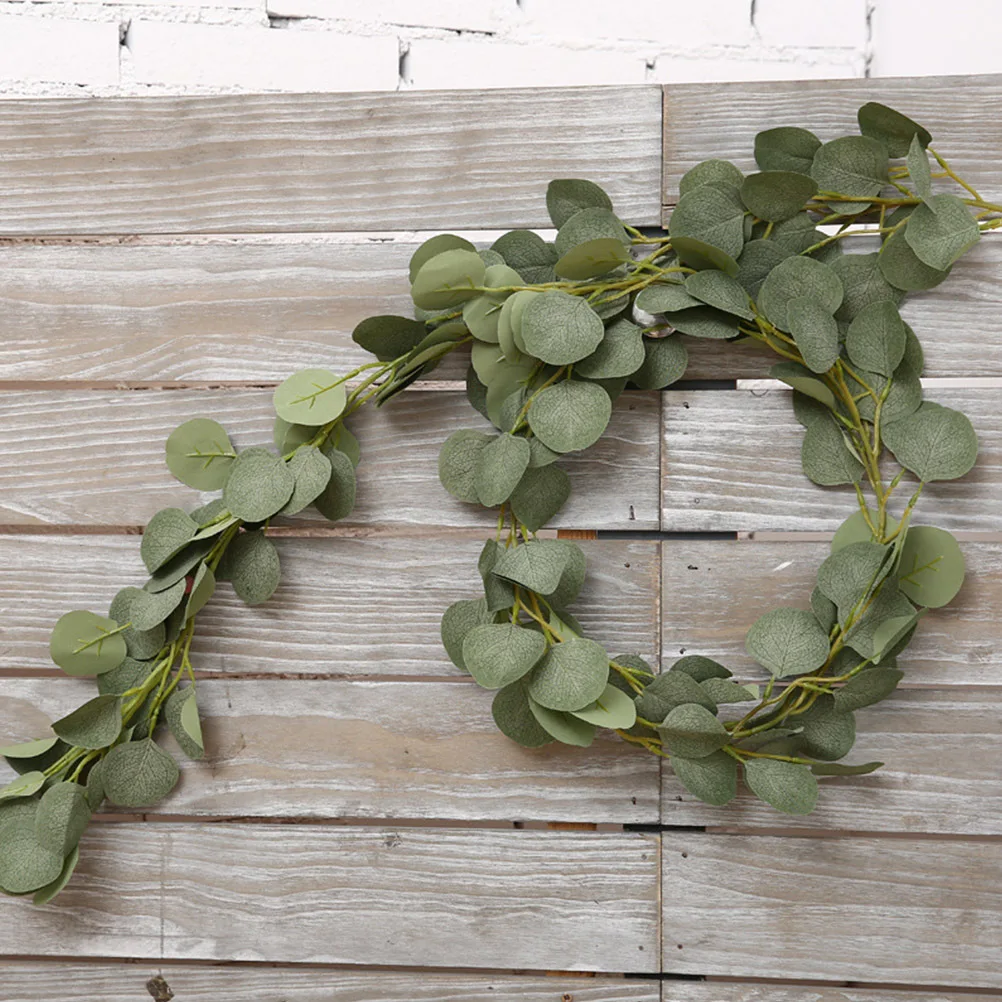 

1Pcs Artificial Plants Vine Lifelike Eucalyptus Leaf Rattan Hanging Decoration Window Table Party Wedding Festival Ornament
