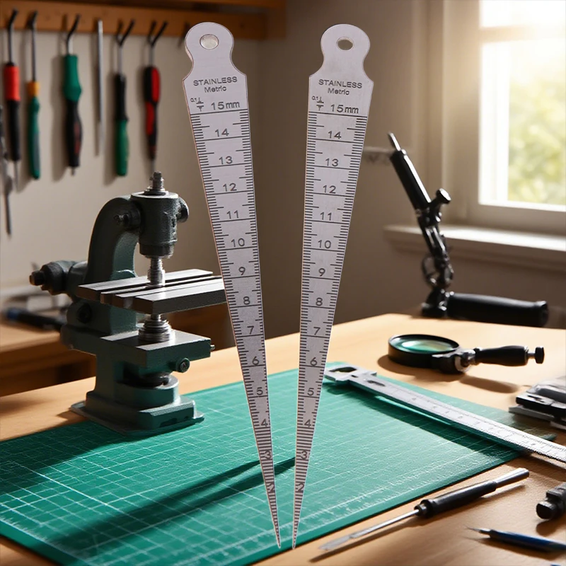 1-15mm Stainless Steel Taper Gauge Feeler Inner Diameter Ruler Gap Hole Measuring Tool