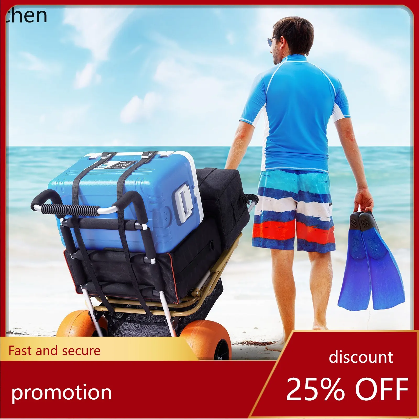 

Hxl oversized tire balloon wheel beach trailer beach cargo cart