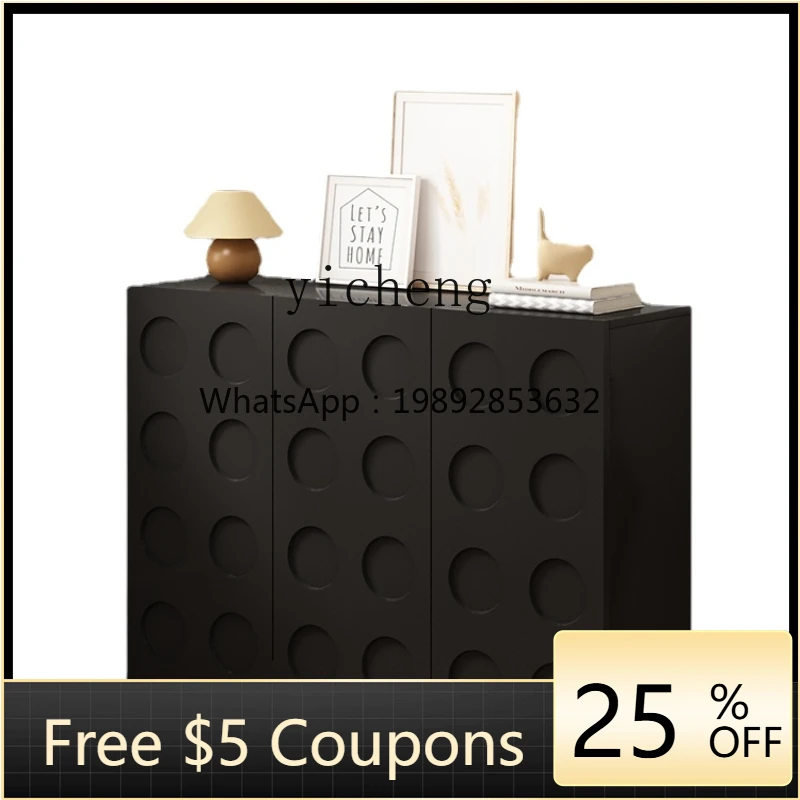 

ZTqh Home Shoe Cabinet Home Door Indoor Solid Wood Hallway Cabinet Large Capacity Shoes