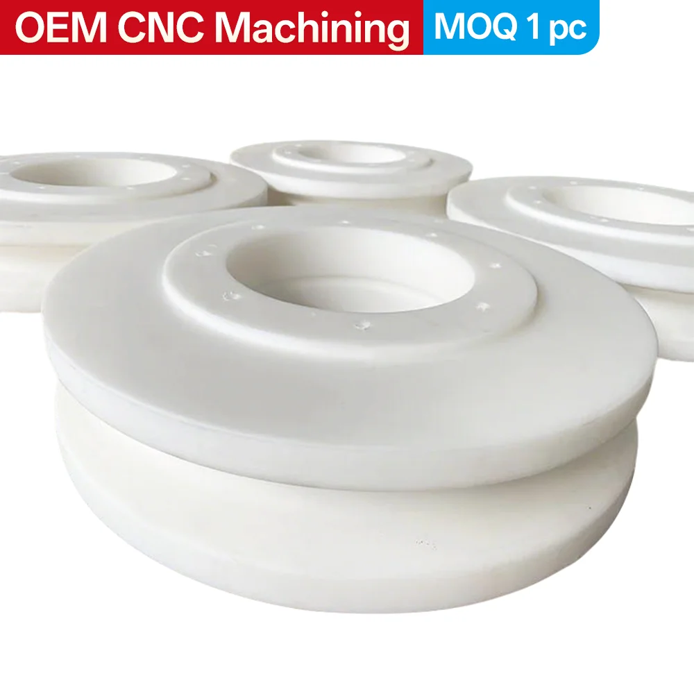 Custom CNC Machining of Engineering Plastics: Turning White Ultra-High Molecular Weight Polyethylene Non-Metallic Material